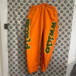 Sp5der World Beluga Wool Orange Track Pants